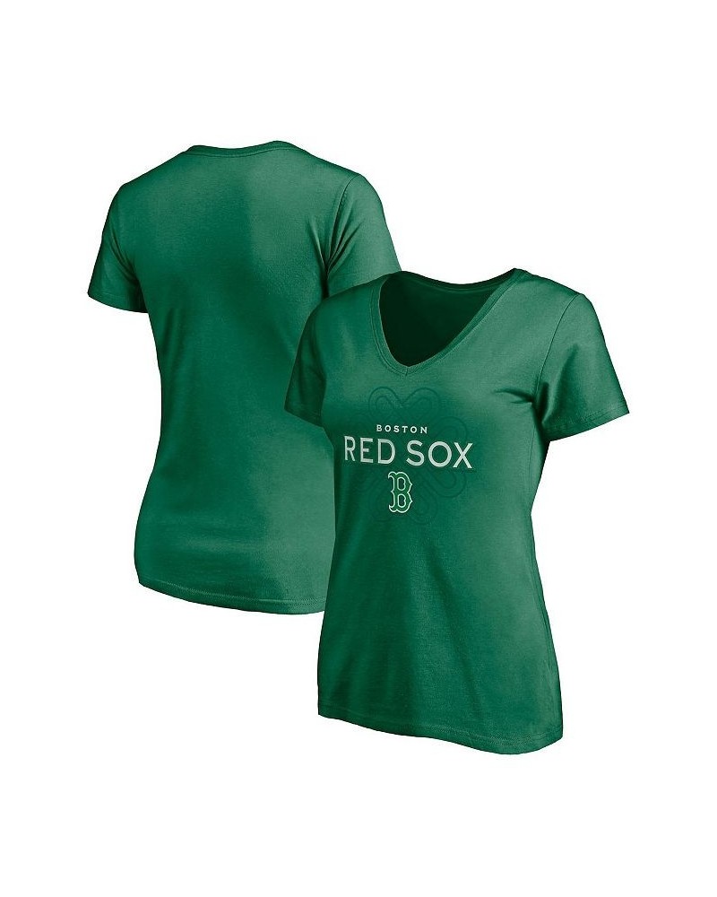 Women's Branded Kelly Green Boston Red Sox St. Patrick's Day Celtic Knot V-Neck T-shirt Kelly Green $18.40 Tops