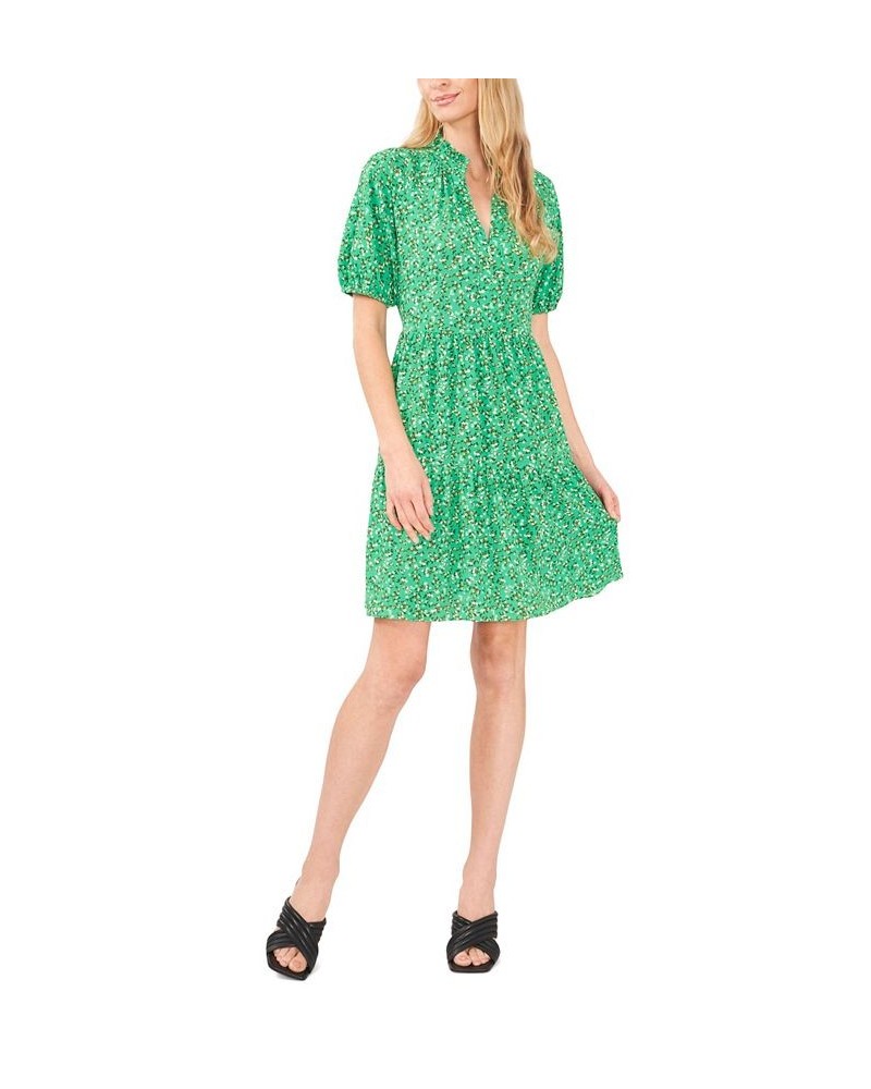 Women's V-neck Baby Doll Ditsy Floral Dress Soft Emerald $46.53 Dresses