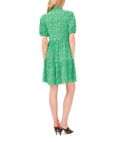 Women's V-neck Baby Doll Ditsy Floral Dress Soft Emerald $46.53 Dresses