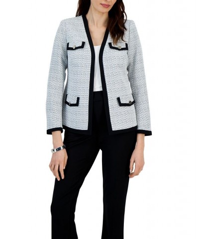 Petite Tweed Collarless Open-Front Blazer Lily White $70.03 Jackets