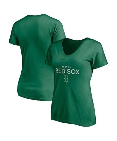 Women's Branded Kelly Green Boston Red Sox St. Patrick's Day Celtic Knot V-Neck T-shirt Kelly Green $18.40 Tops