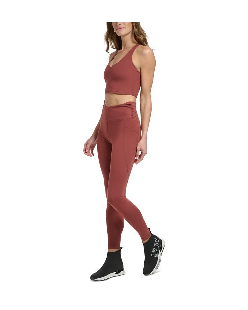 Crossover Balance Compression Super Soft Leggings Brown $19.48 Pants