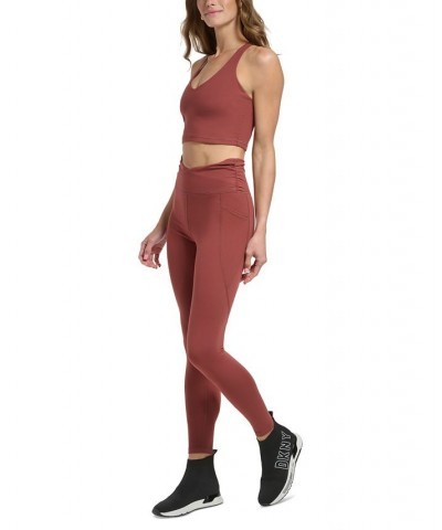 Crossover Balance Compression Super Soft Leggings Brown $19.48 Pants