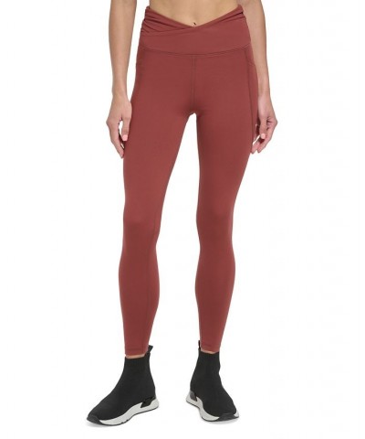 Crossover Balance Compression Super Soft Leggings Brown $19.48 Pants