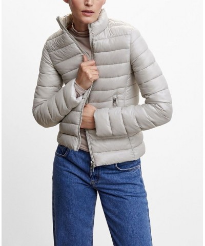 Women's Pocket Quilted Jacket Gray $46.79 Jackets