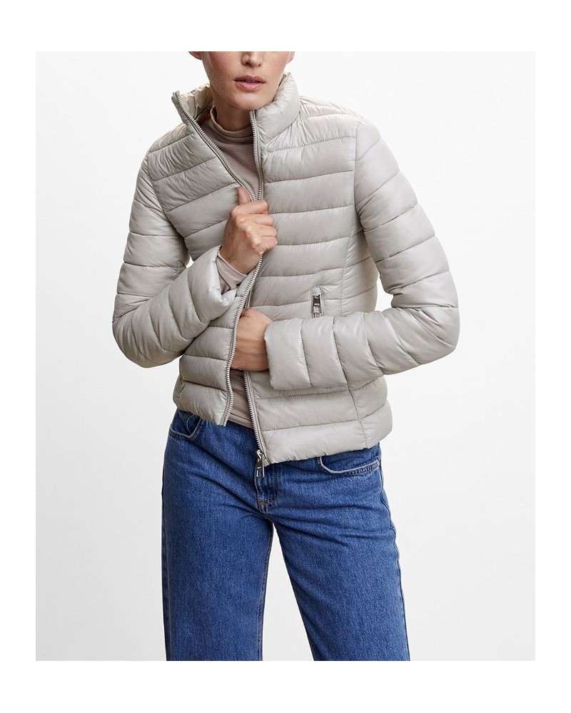 Women's Pocket Quilted Jacket Gray $46.79 Jackets