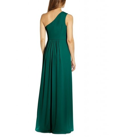 One-Shoulder Chiffon Gown Green $44.70 Dresses