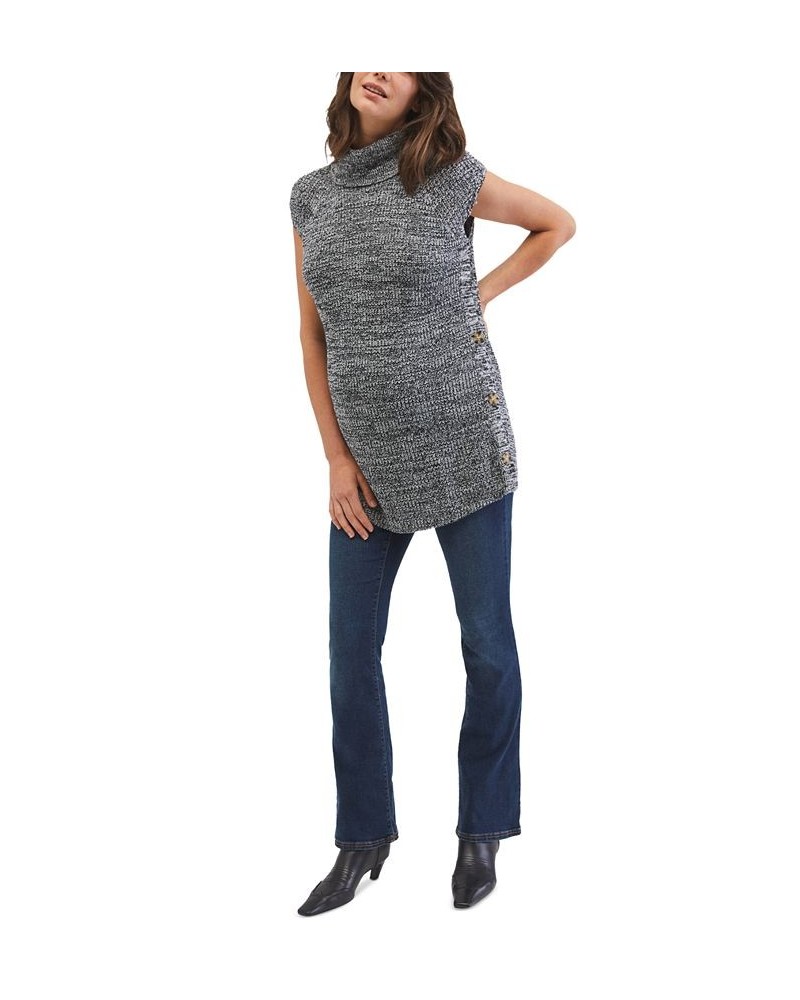 Side-Button Turtleneck Maternity Vest Grey Marled $29.44 Sweaters