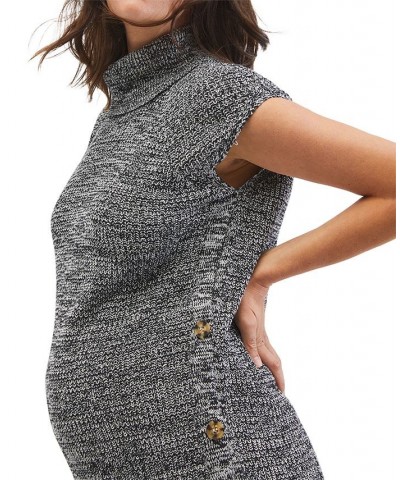 Side-Button Turtleneck Maternity Vest Grey Marled $29.44 Sweaters