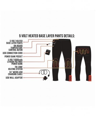 Women's 5V Battery Heated Base Layer Pants Black $49.82 Pants