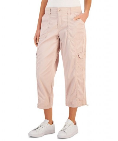 Women's Cargo Capri Pants Mocha Rose $13.39 Pants