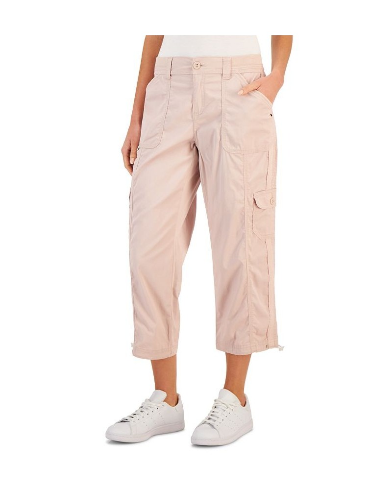 Women's Cargo Capri Pants Mocha Rose $13.39 Pants