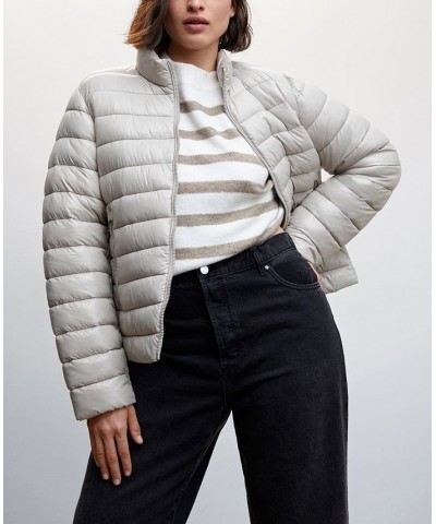 Women's Pocket Quilted Jacket Gray $46.79 Jackets