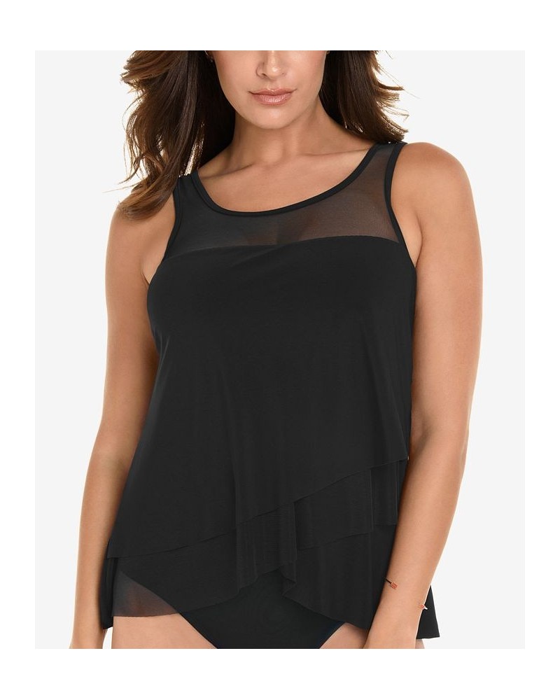 Illusionist Mirage Underwire Tankini Top Black $60.72 Swimsuits