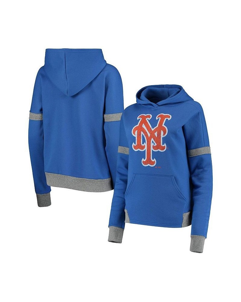 Women's Threads Royal and Gray New York Mets Iconic Fleece Pullover Hoodie Royal, Gray $36.75 Sweatshirts