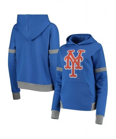 Women's Threads Royal and Gray New York Mets Iconic Fleece Pullover Hoodie Royal, Gray $36.75 Sweatshirts