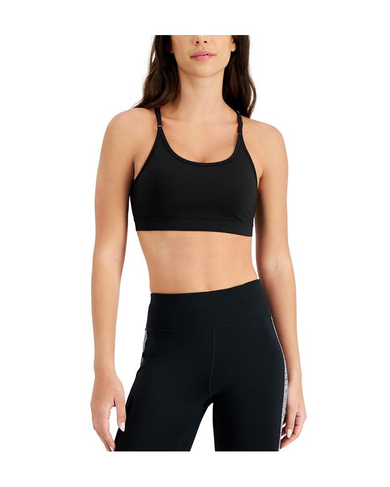 Women's Butter French Cardigan Sports Bra & 7/8 Leggings Deep Black $14.88 Hosiery