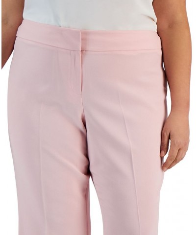 Plus Size Stretch Crepe Mid-Rise Ankle Pants Tutu Pink $29.69 Pants