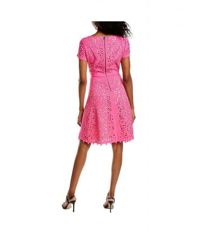 Fit and Flare Laser Cutting Dress Hot Pink/Nude $138.40 Dresses