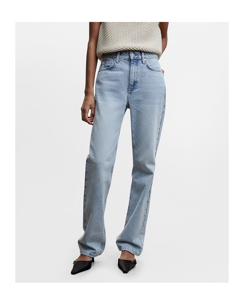 Women's Mid-Rise Straight Jeans Light Blue $28.70 Jeans