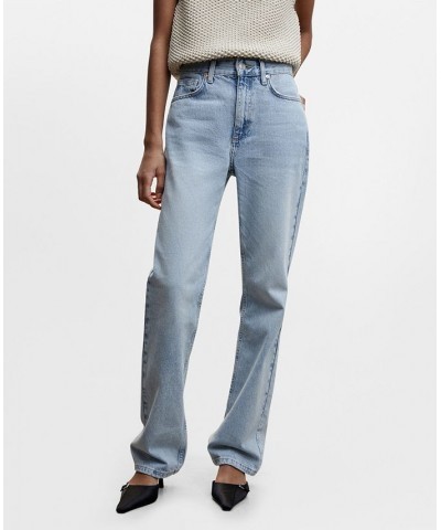 Women's Mid-Rise Straight Jeans Light Blue $28.70 Jeans