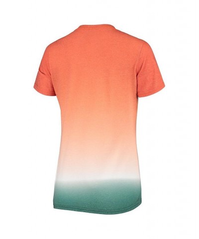 Women's Orange Miami Hurricanes Ombre V-Neck T-shirt Orange $23.84 Tops