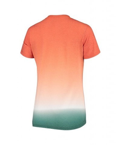 Women's Orange Miami Hurricanes Ombre V-Neck T-shirt Orange $23.84 Tops