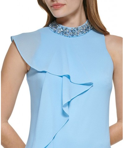 Petite Ruffled Mock-Neck Dress Sky $93.06 Dresses