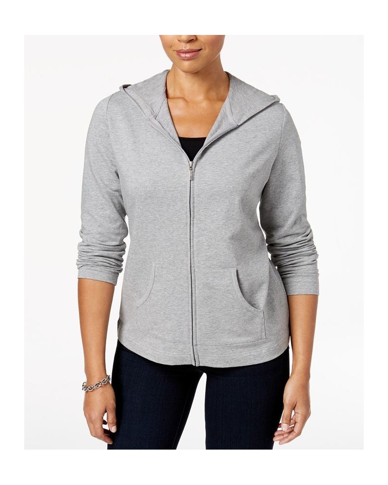 Long Sleeve Zip-Front Hoodie Smoke Grey Heather $15.11 Sweatshirts