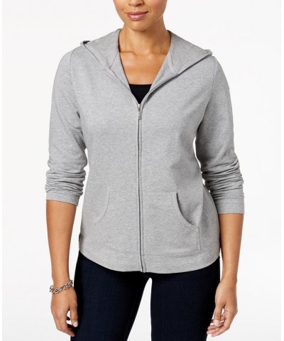 Long Sleeve Zip-Front Hoodie Smoke Grey Heather $15.11 Sweatshirts