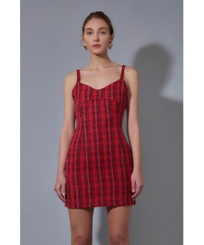 Women's Boucle Tweed Bustier Mini Dress Multi $49.20 Dresses