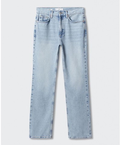 Women's Mid-Rise Straight Jeans Light Blue $28.70 Jeans