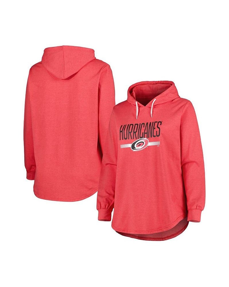 Women's Heather Red Carolina Hurricanes Plus Size Fleece Pullover Hoodie Heather Red $45.89 Sweatshirts