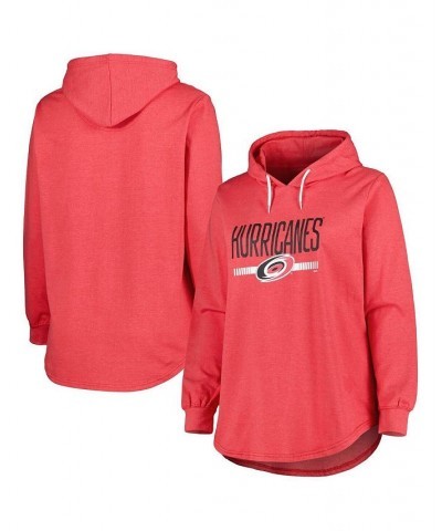 Women's Heather Red Carolina Hurricanes Plus Size Fleece Pullover Hoodie Heather Red $45.89 Sweatshirts