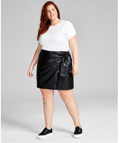 Trendy Plus Size Faux-Leather Skirt Black $17.25 Skirts