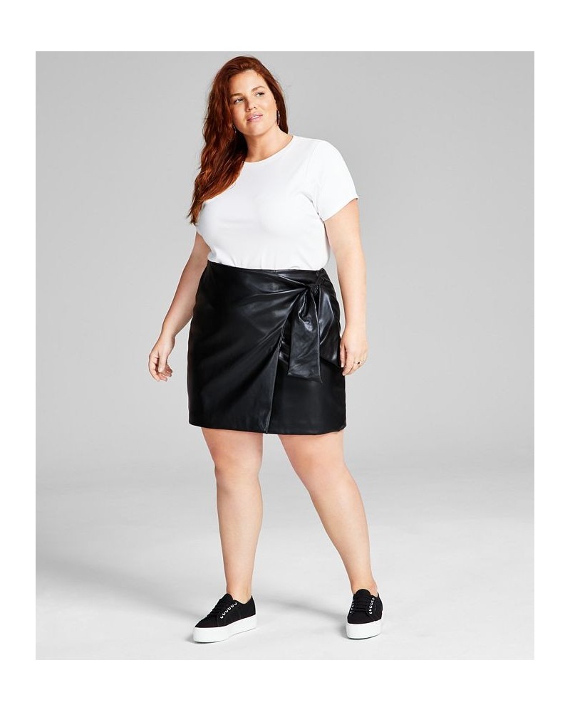 Trendy Plus Size Faux-Leather Skirt Black $17.25 Skirts