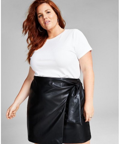 Trendy Plus Size Faux-Leather Skirt Black $17.25 Skirts