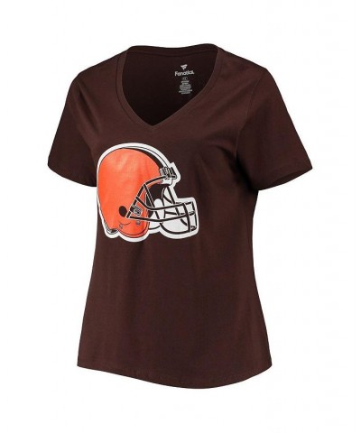 Women's Branded Deshaun Watson Brown Cleveland Browns Plus Size Player Name & Number V-Neck T-shirt Brown $26.51 Tops