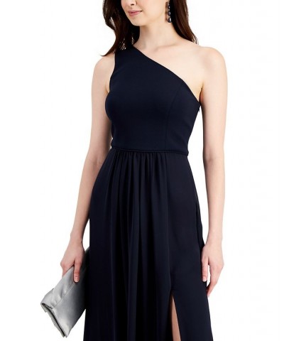 One-Shoulder Chiffon Gown Blue $44.70 Dresses