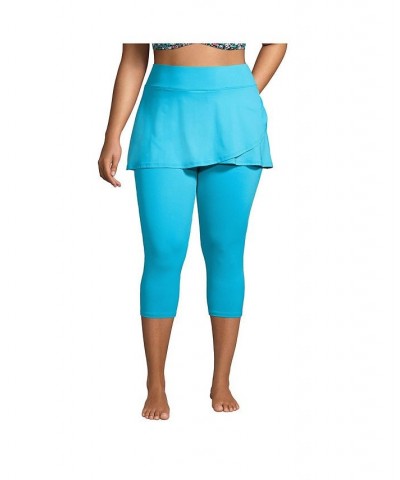 Women's Plus Size High Waisted Modest Swim Leggings with UPF 50 Sun Protection Turquoise $42.30 Swimsuits