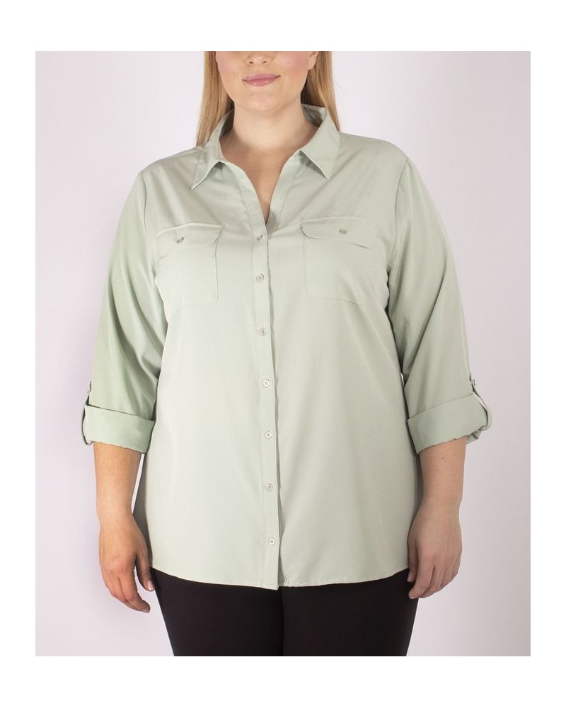 Women's Plus Size Blouse Gray $15.77 Tops