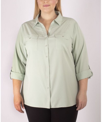 Women's Plus Size Blouse Gray $15.77 Tops