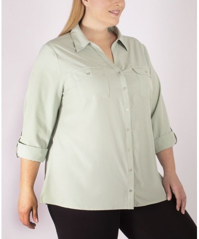 Women's Plus Size Blouse Gray $15.77 Tops