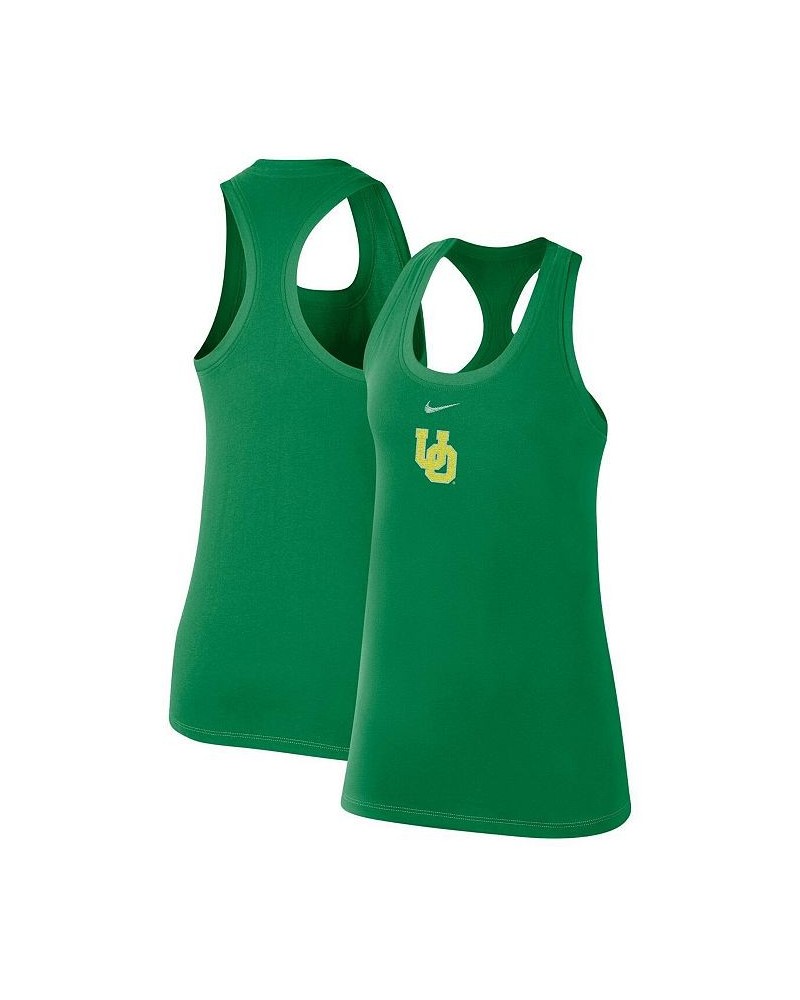 Women's Green Oregon Ducks Varsity Stack Vault Racerback Scoop Neck Tank Top Green $19.00 Tops