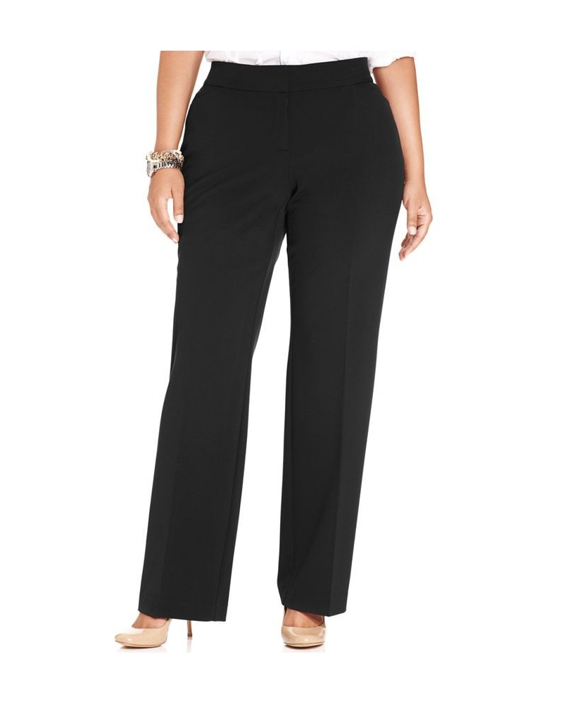 Plus & Petite Plus Size Curvy-Fit Straight-Leg Pants Black $18.93 Pants