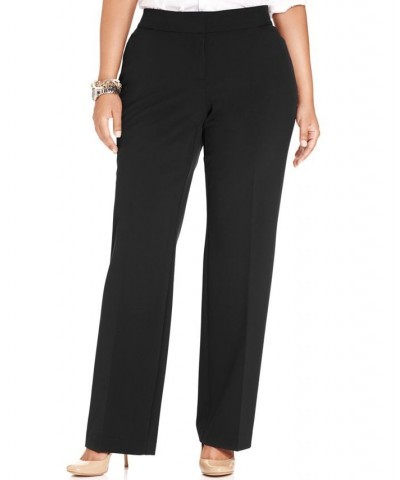 Plus & Petite Plus Size Curvy-Fit Straight-Leg Pants Black $18.93 Pants