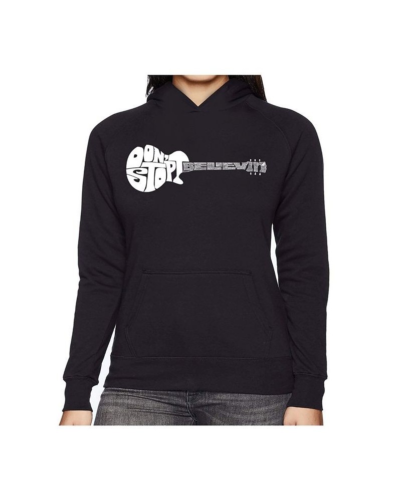 Women's Word Art Hooded Sweatshirt -Don'T Stop Believin' Purple $31.19 Sweatshirts