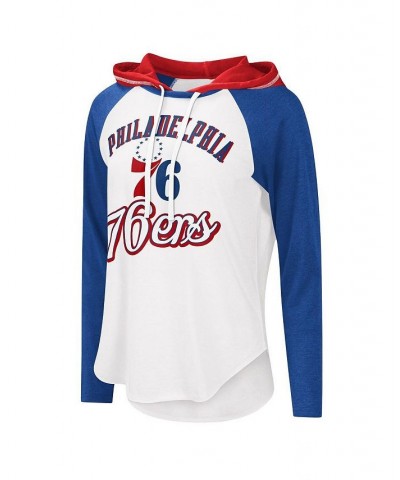 Women's White Philadelphia 76ers MVP Raglan Hoodie Long Sleeve T-shirt White $20.00 Tops