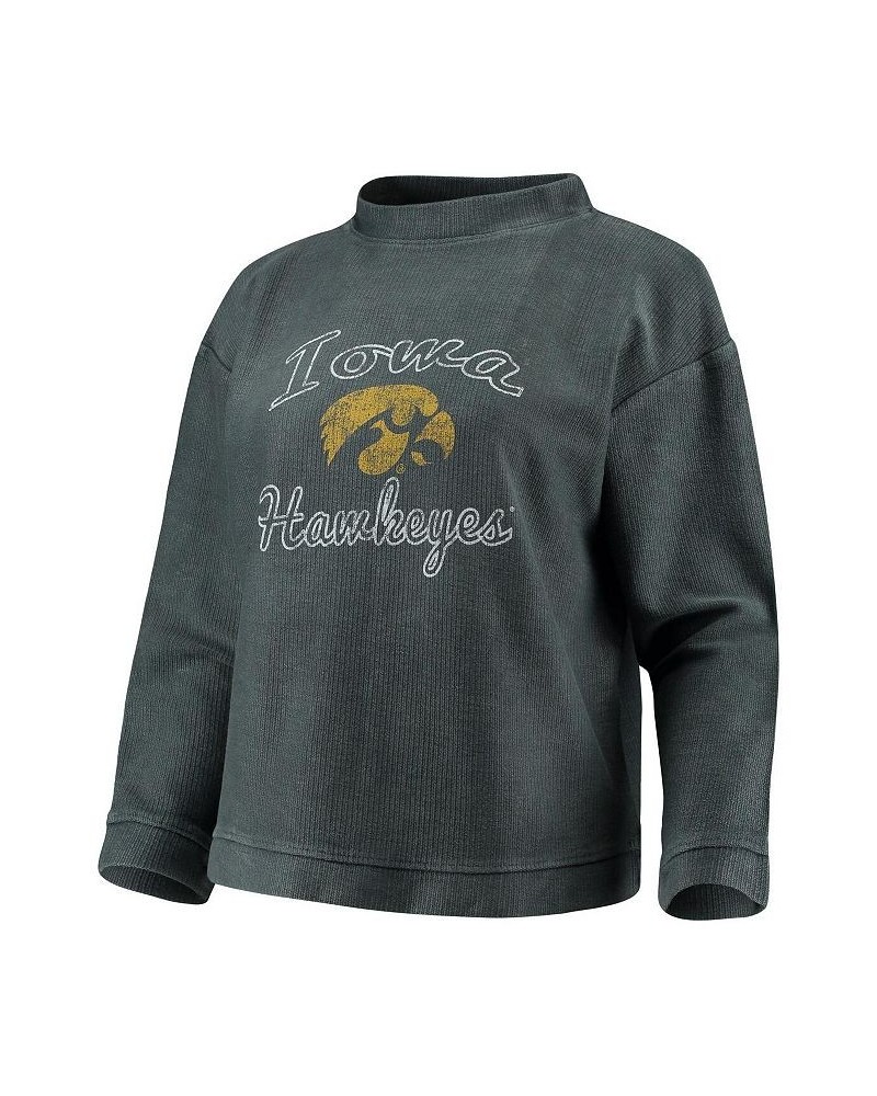 Women's Charcoal Iowa Hawkeyes Jetway Mineral Wash Corduroy Crew Neck Sweatshirt Charcoal $37.79 Sweatshirts