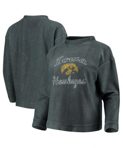 Women's Charcoal Iowa Hawkeyes Jetway Mineral Wash Corduroy Crew Neck Sweatshirt Charcoal $37.79 Sweatshirts